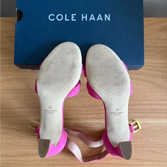 Cole Haan Women's Adella Braided Sandal Pink Yarrow Suede Size 7 - Picture 7 of 8